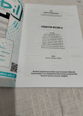 Yönetim Bilimi-II - Anadolu Üniversitesi - Görsel 2