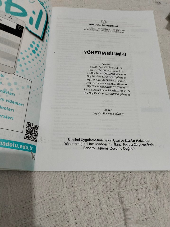 Yönetim Bilimi-II - Anadolu Üniversitesi - Görsel 2