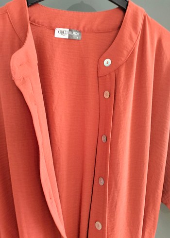 Kırmızı Keten sort takım yarım kollu - Görsel 4