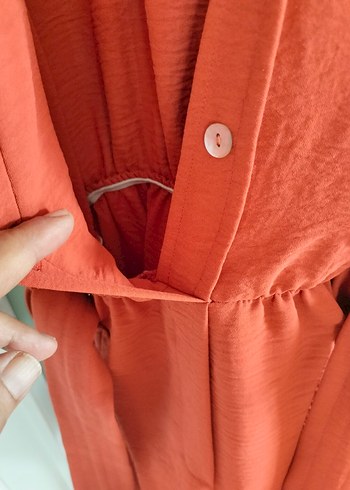 Kırmızı Keten sort takım yarım kollu - Görsel 5