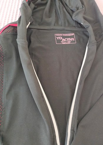 Fermuarlı Siyah Spor Kiz çocuk eşofman ustu - Görsel 3