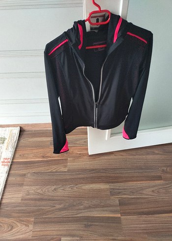 Fermuarlı Siyah Spor Kiz çocuk eşofman ustu - Görsel 2