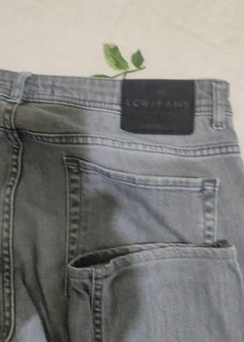 34 Beden Gri Düğmeli slim Fit Denim Jean