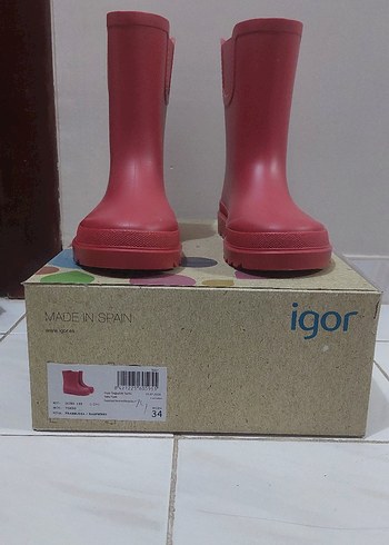 34 Beden pembe Renk Kız Çocuk Pembe İgor Kauçuk Bot