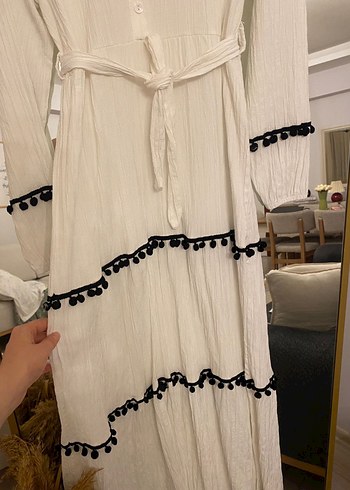 Zara Pamuklu, Piliseli, Uzun Beyaz Elbise