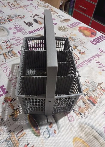 Gri Plastik Bıçak Çatal Kaşık Sepeti