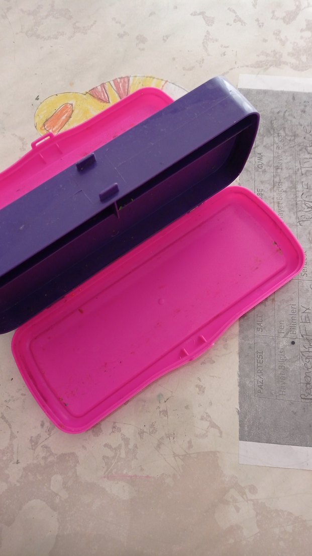Pembe Tokalı Renkli Çocuk kalemlik kutusu - Görsel 3