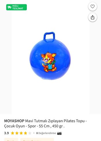 Saplı Mavi Renkli Çocuk plates Topu - Görsel 3