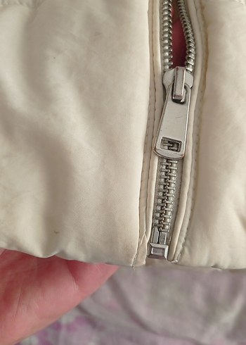 Cep Detaylı Beyaz Midi Kadın mont - Görsel 5