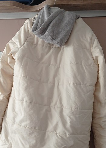 Cep Detaylı Beyaz Midi Kadın mont - Görsel 2