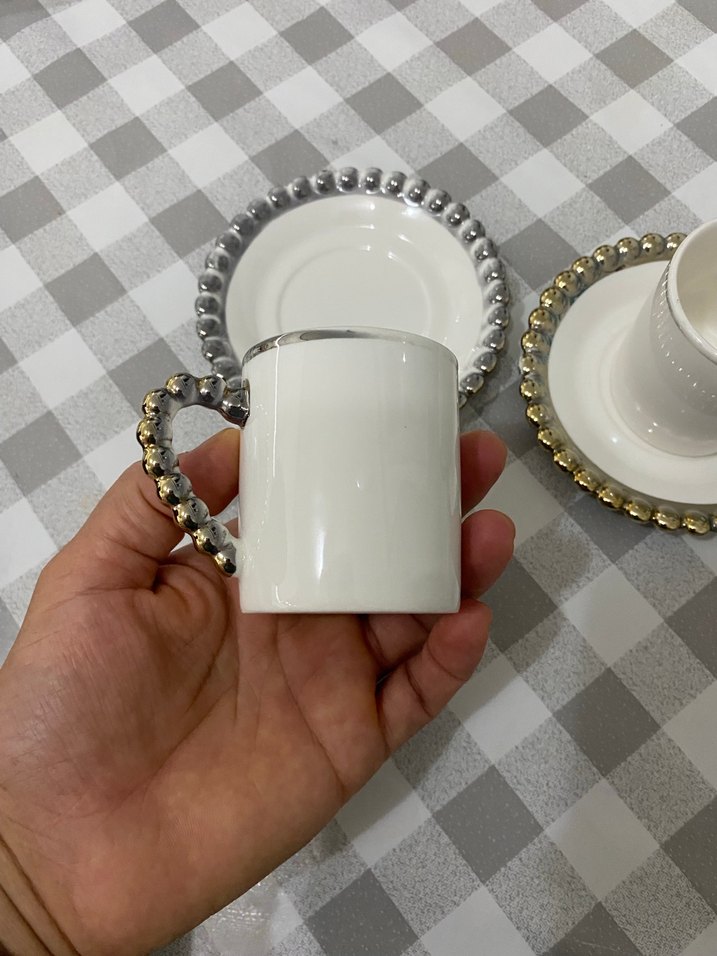 Gri Detaylı Beyaz Fincan Takımı - Görsel 3