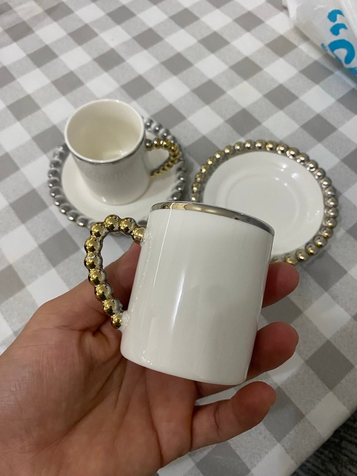 Gri Detaylı Beyaz Fincan Takımı - Görsel 2