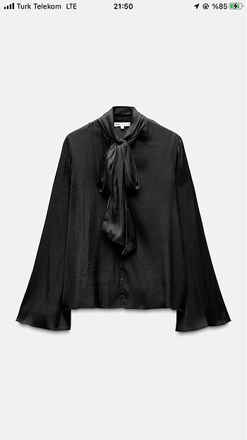 Zara ZARA FULAR DETAYLI SATEN BLUZ