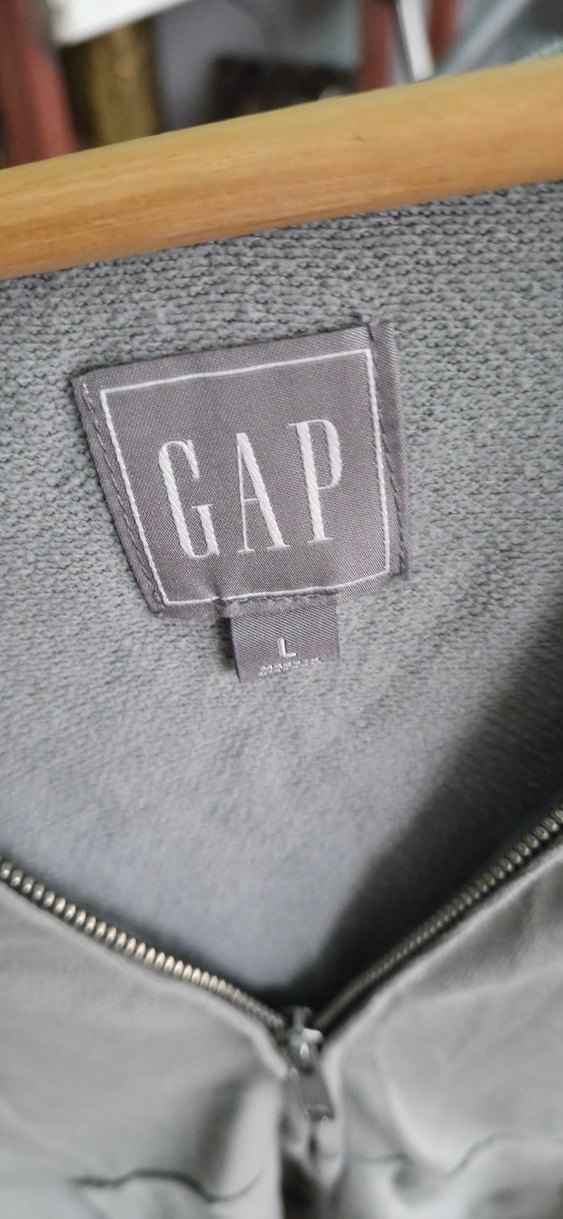67 .Gri Kapüşonlu Fermuarlı Salaş Triko GAP L BEDEN - Görsel 2