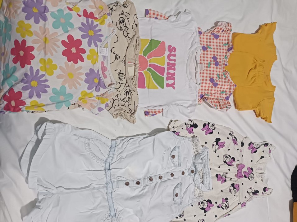 Kız Çocuk Renkli Baskılı Fırfırlı Tişört toplu - Görsel 3