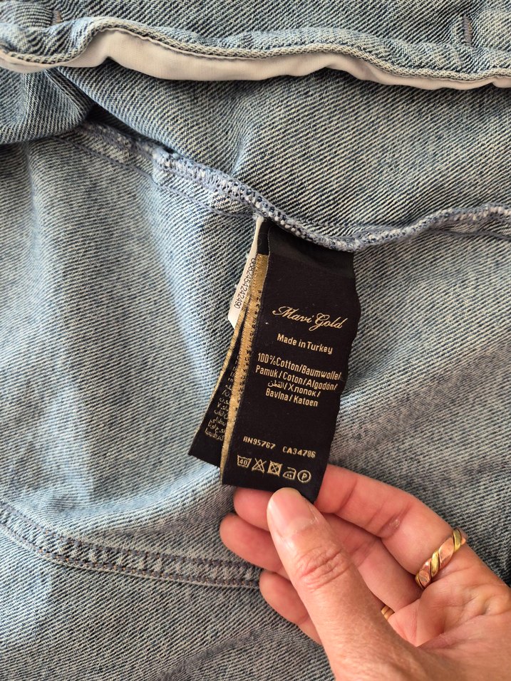 Mavi Düğmeli Kadın Denim Ceket - Görsel 2