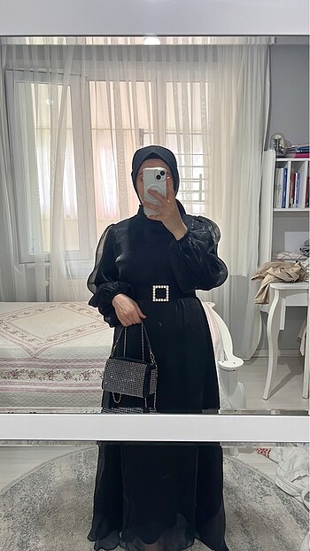Tesettür siyah abiye