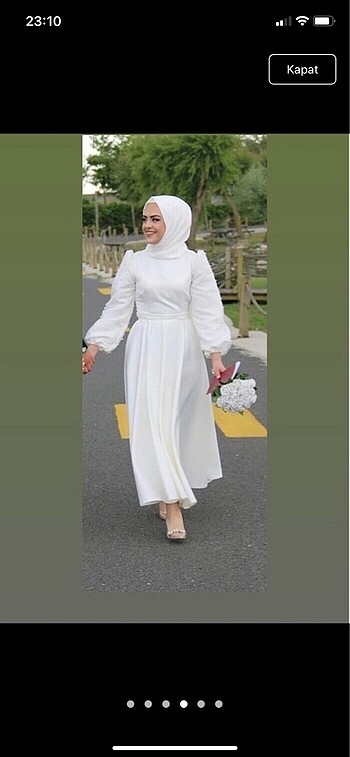 38 Beden beyaz Renk Tesettür nikah elbisesi