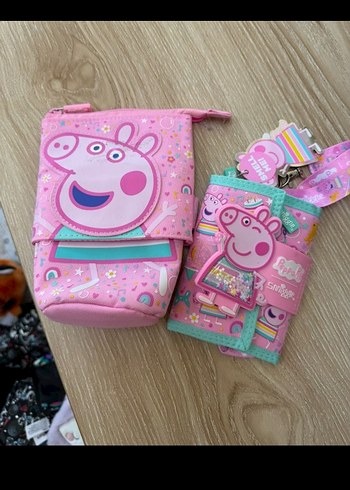 Peppa Pig Kalemlik Fermuarlı ve Peppa Cüzdan - Görsel 2