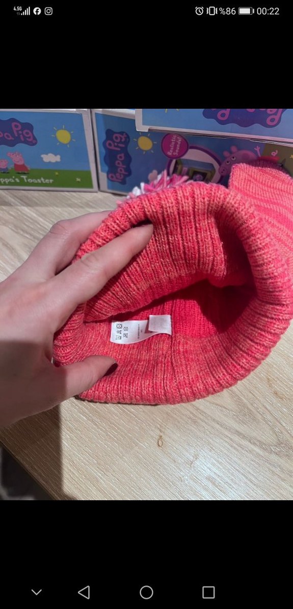 Peppa Pig Renkli Baskılı Çocuk Bere ve Eldiven Seti - Görsel 2