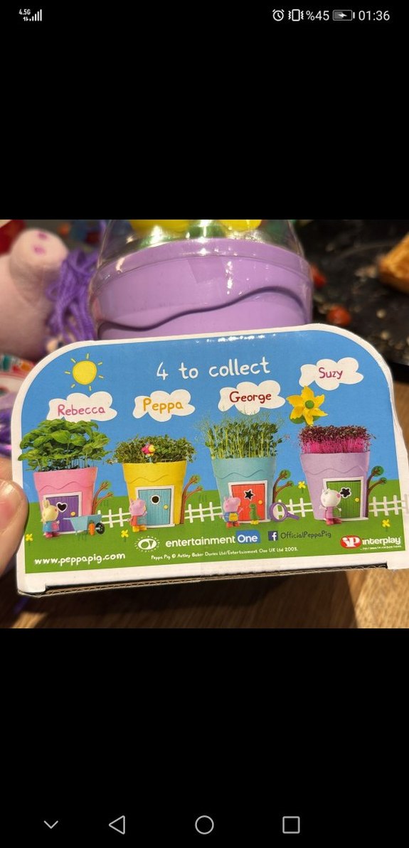 Pastel Mor Peppa Pig Saksı Oyuncak - Görsel 5