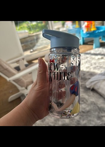 Renkli Kar Beyazı Temalı Disney Pamuk Prenses Çocuk Matara - Görsel 2