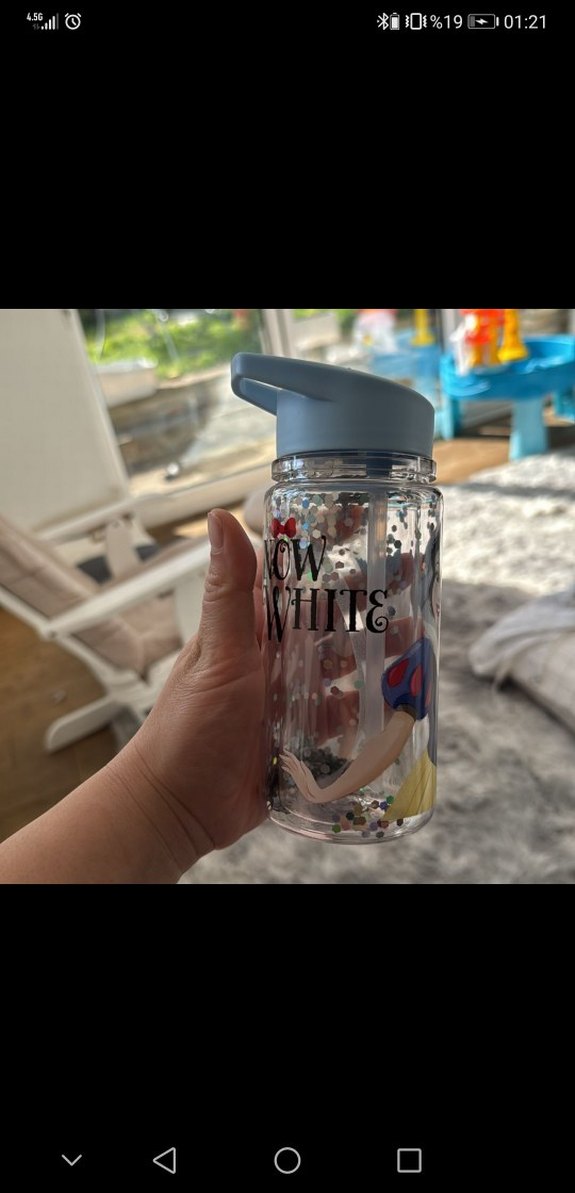 Renkli Kar Beyazı Temalı Disney Pamuk Prenses Çocuk Matara - Görsel 2