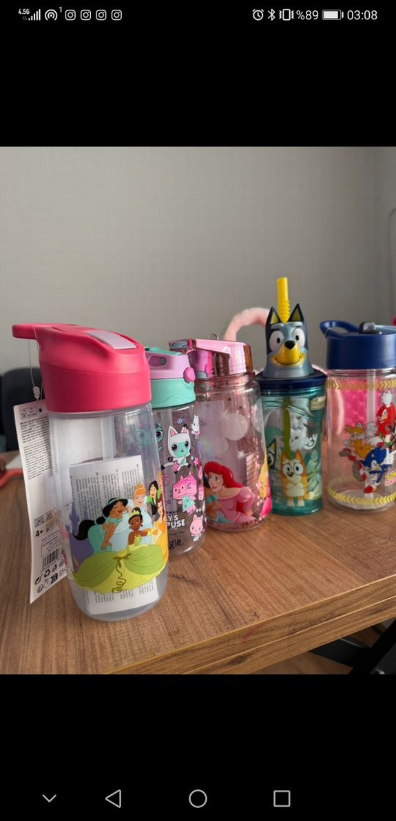 Disney Renkli Çocuk Termos Şişeleri Seti - Görsel 5