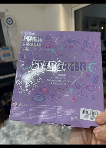 Smiggle Mor Pastel Unicorn Kalem ve Silgi Seti - Görsel 2