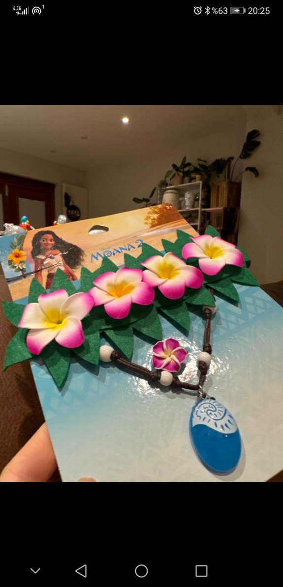 Moana 2 Temalı Boncuklu Çocuk Kolyesi takı seti - Görsel 3