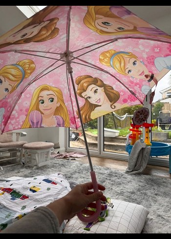 Disney lisanslı Pembe Prenses Temalı Çocuk Şemsiye - Görsel 5