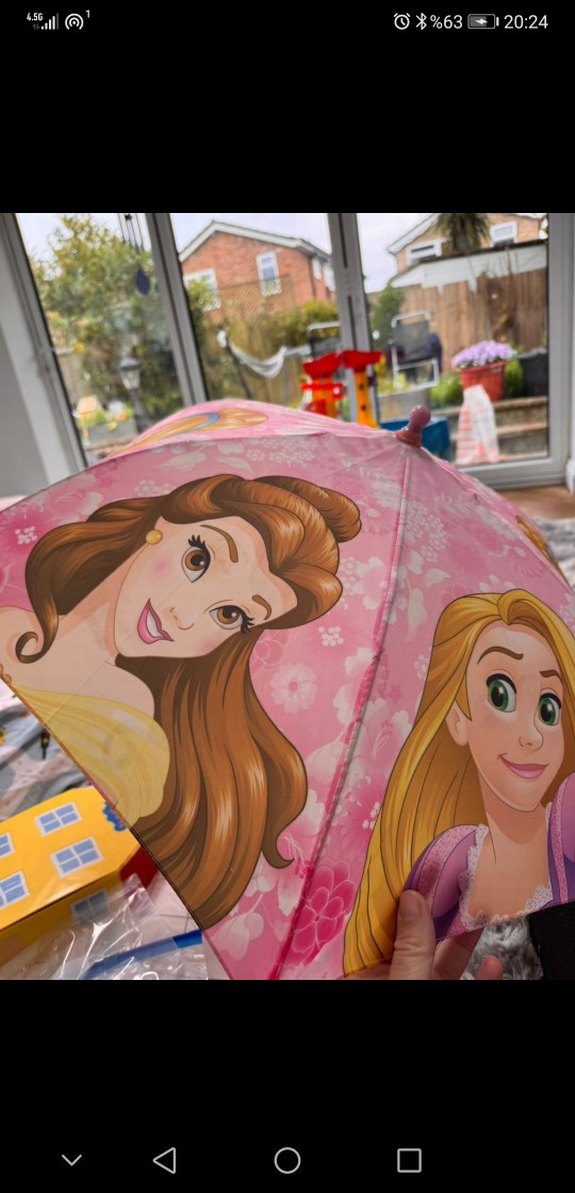 Disney lisanslı Pembe Prenses Temalı Çocuk Şemsiye - Görsel 4