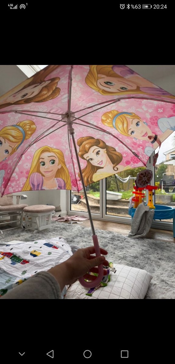 Disney lisanslı Pembe Prenses Temalı Çocuk Şemsiye - Görsel 5