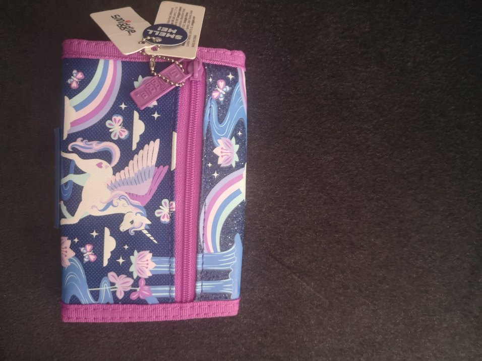Mor Kanatlı Unicorn Desenli simmigle lisanslı Çocuk Cüzdanı - Görsel 2