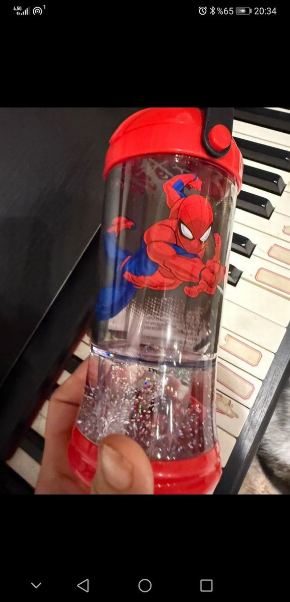 Spiderman vonem Renkli Disney Kırmızı Çocuk Matara - Görsel 3