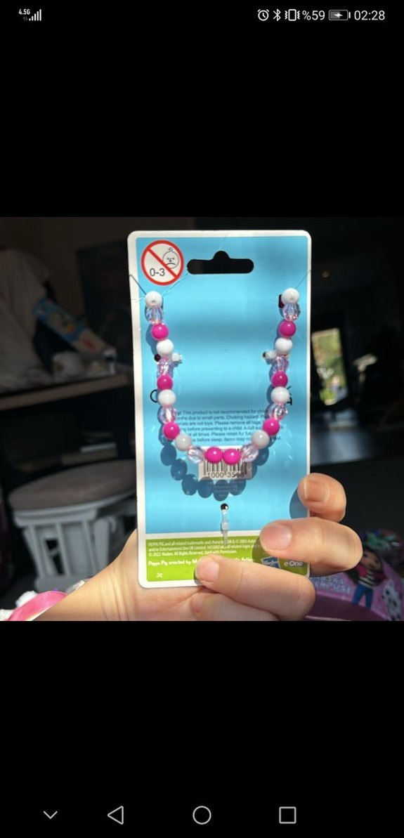 Pembe Peppa Pig Boncuklu Çocuk Takı Seti - Görsel 2