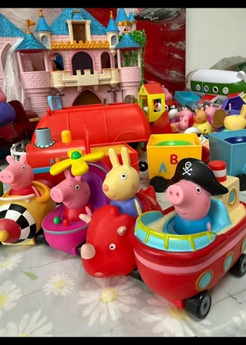Renkli Peppa Pig mini araç Oyuncak Seti - Görsel 2