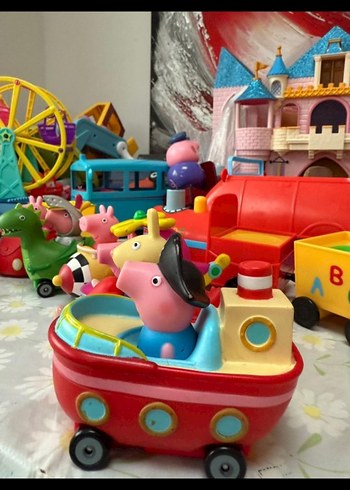 Renkli Peppa Pig mini araç Oyuncak Seti - Görsel 6