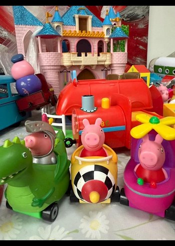 Renkli Peppa Pig mini araç Oyuncak Seti - Görsel 3