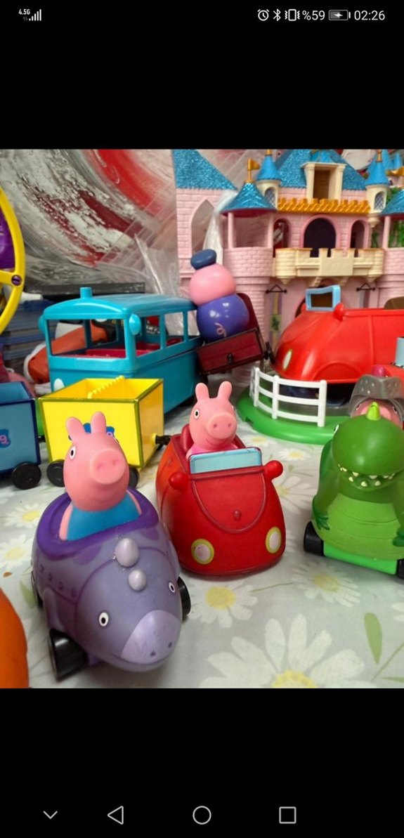 Renkli Peppa Pig mini araç Oyuncak Seti - Görsel 4