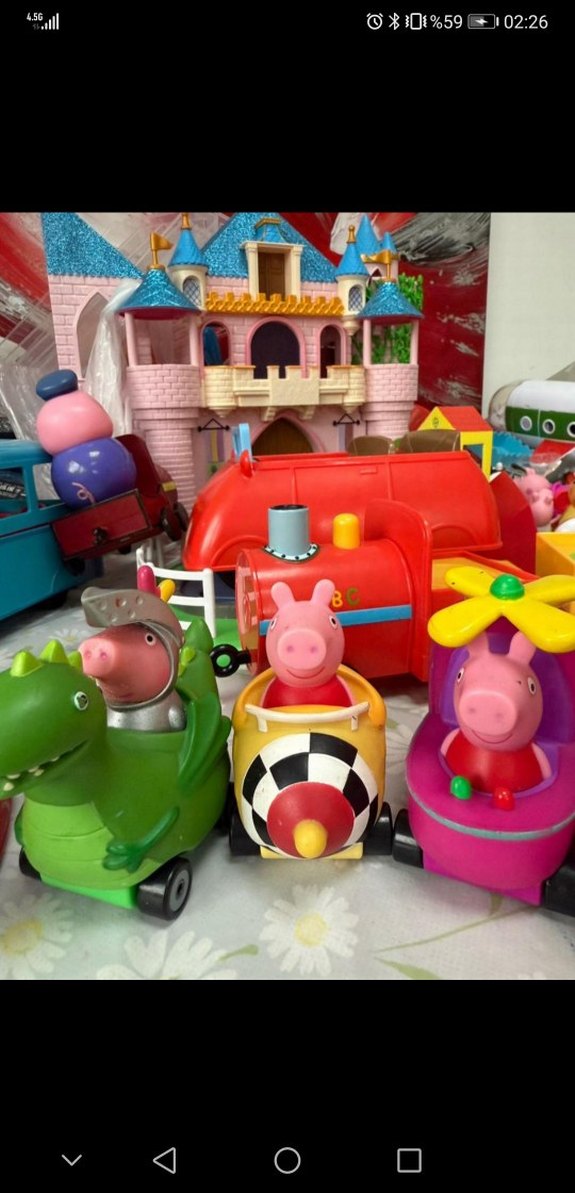 Renkli Peppa Pig mini araç Oyuncak Seti - Görsel 3