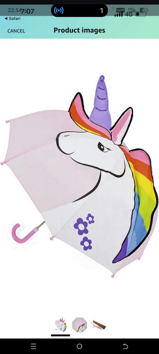 Unicorn 3 boyutlu cocuk semsiyesi — görsel 2/2