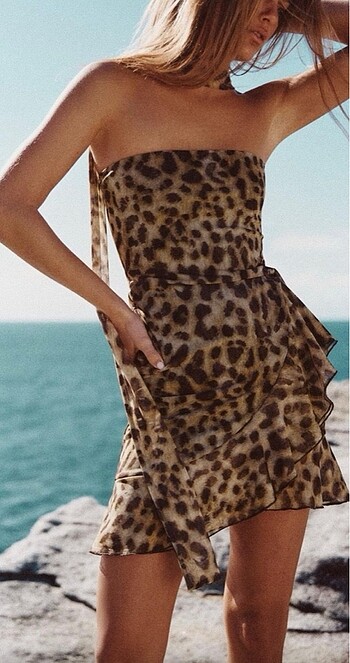 Zara Zara Leopar Elbise 5039/279 Xs
