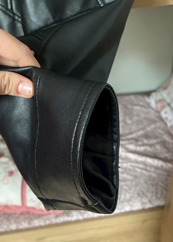 Zara Siyah Deri Biker Ceket - Görsel 4