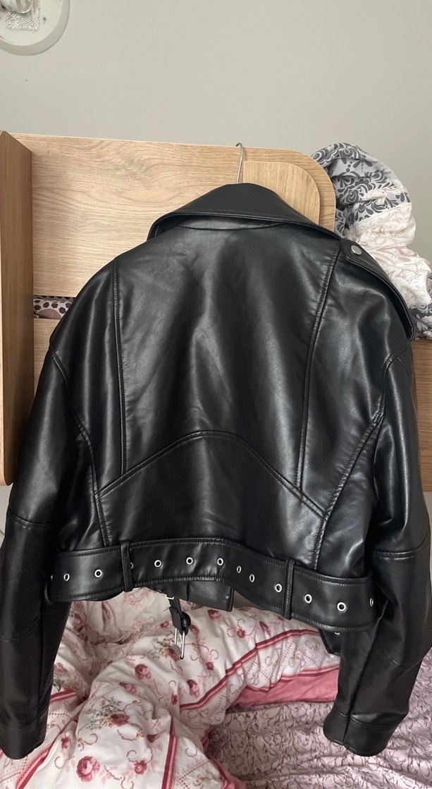 Zara Siyah Deri Biker Ceket - Görsel 2
