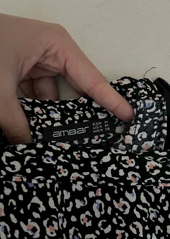 Diğer Kadın Siyah Leopar Desenli Uzun Etek