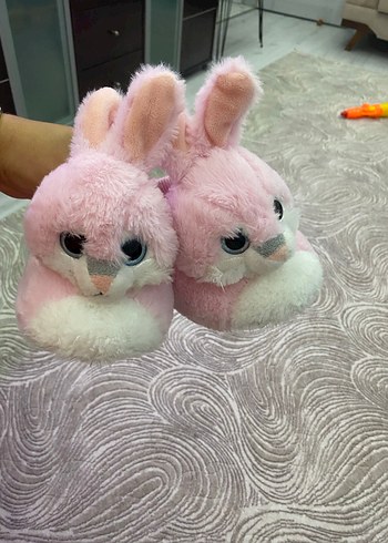 Kız Çocuk Pembe Peluş Ev Terliği - Görsel 2