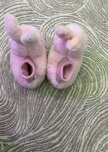 Kız Çocuk Pembe Peluş Ev Terliği - Görsel 5