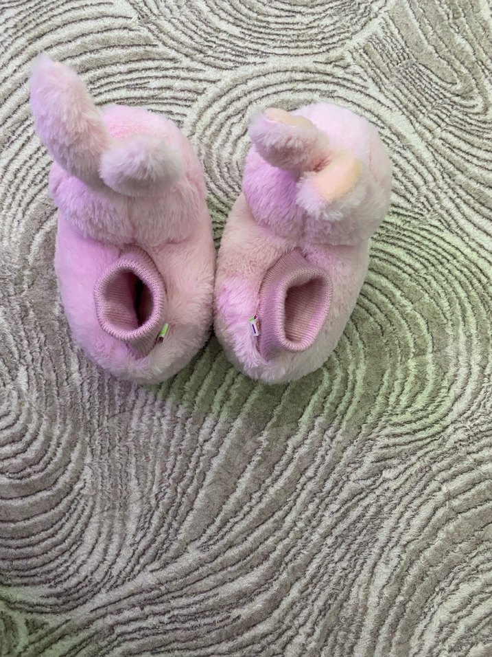 Kız Çocuk Pembe Peluş Ev Terliği - Görsel 5