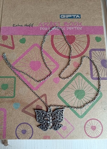 antika bakır bohem kelebek kolye - Görsel 5